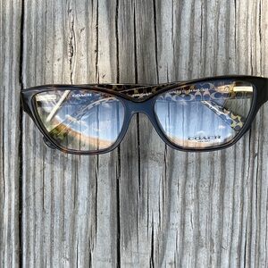 Coach Black and Gold Patterned Eyeglasses